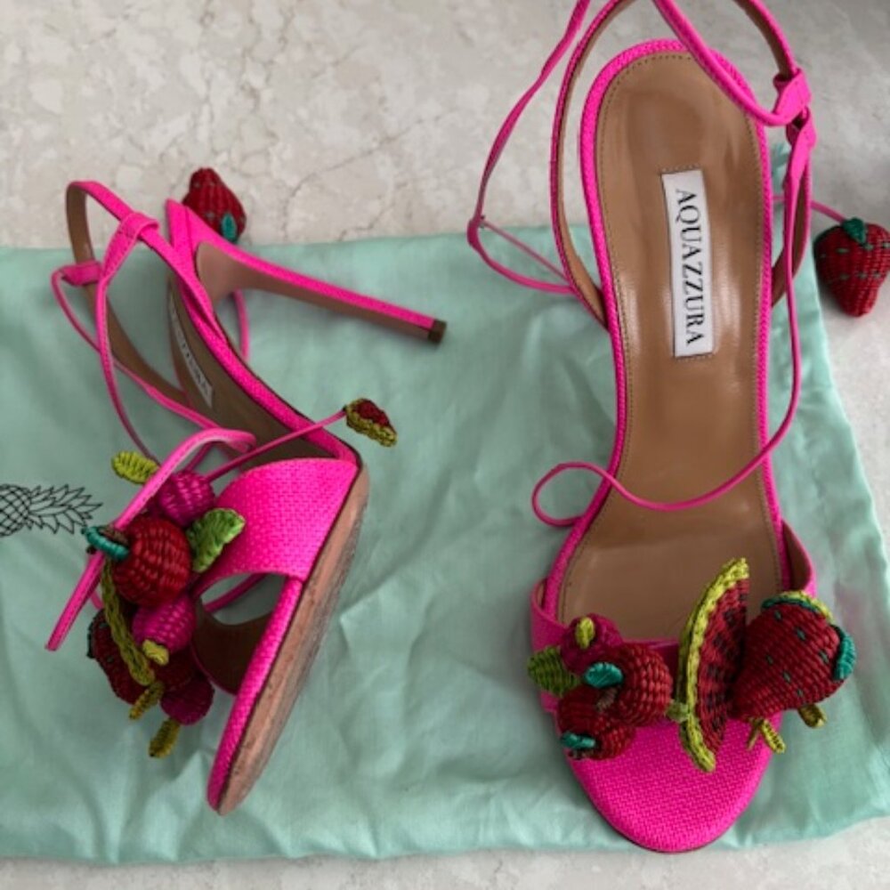 AQUAZZURA STRAWBERRY PUNCH HEELS - Picture 3 of 3